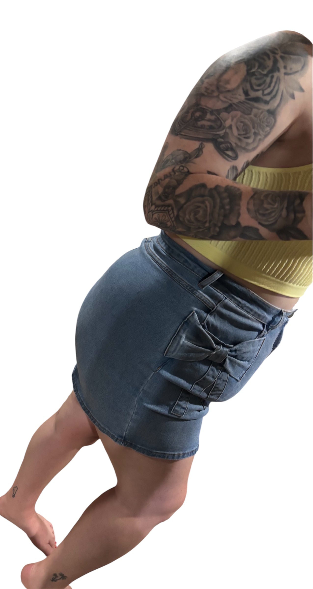 Bowed in Denim Skirt