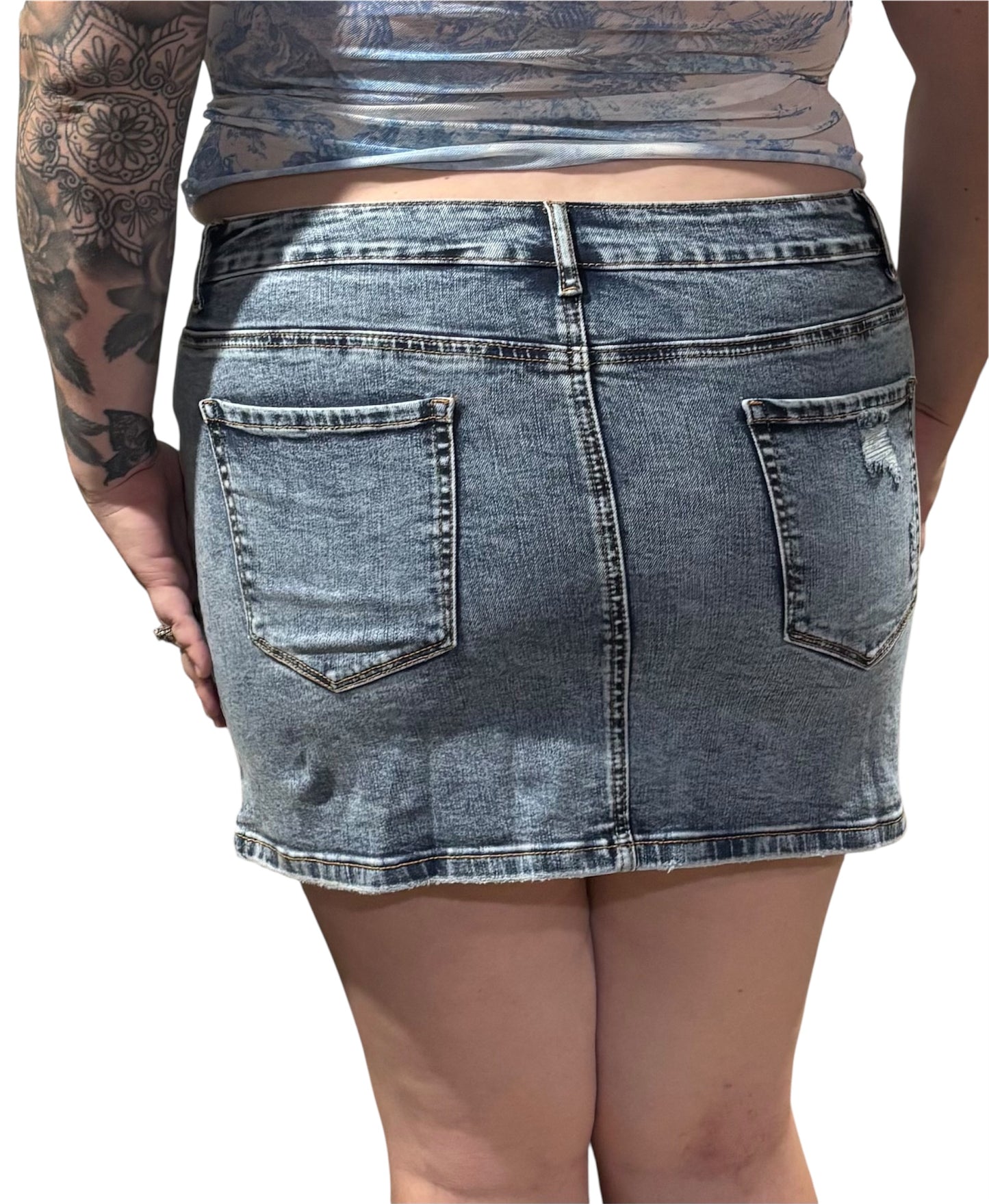 Dust & Dazzle Denim Mini Skirt