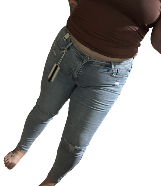 Judy Blue Mid Rise Tummy Control Distressed Skinny Jeans